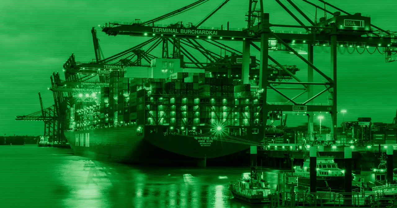 Stacked cargo shipping containers at a port, a metaphor for software containers