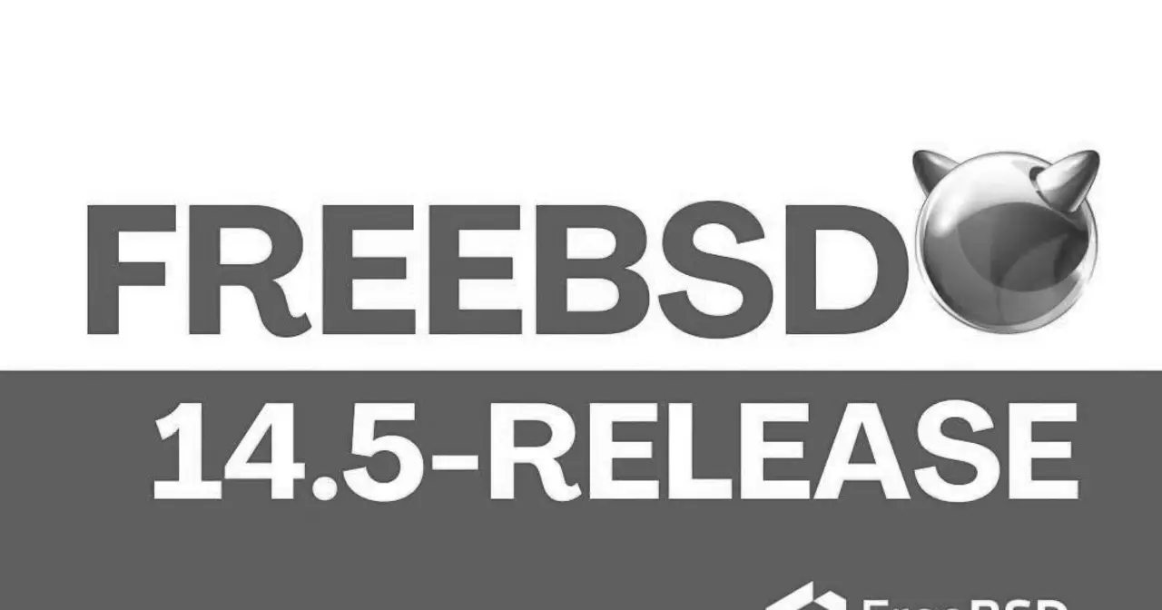 FreeBSD 14.5-RELEASE illustration with the FreeBSD daemon logo