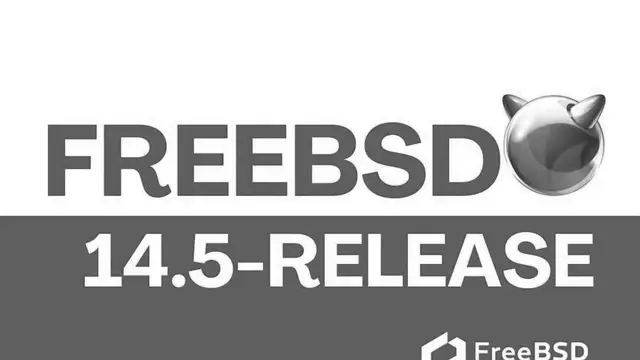 FreeBSD 14.5-RELEASE illustration with the FreeBSD daemon logo