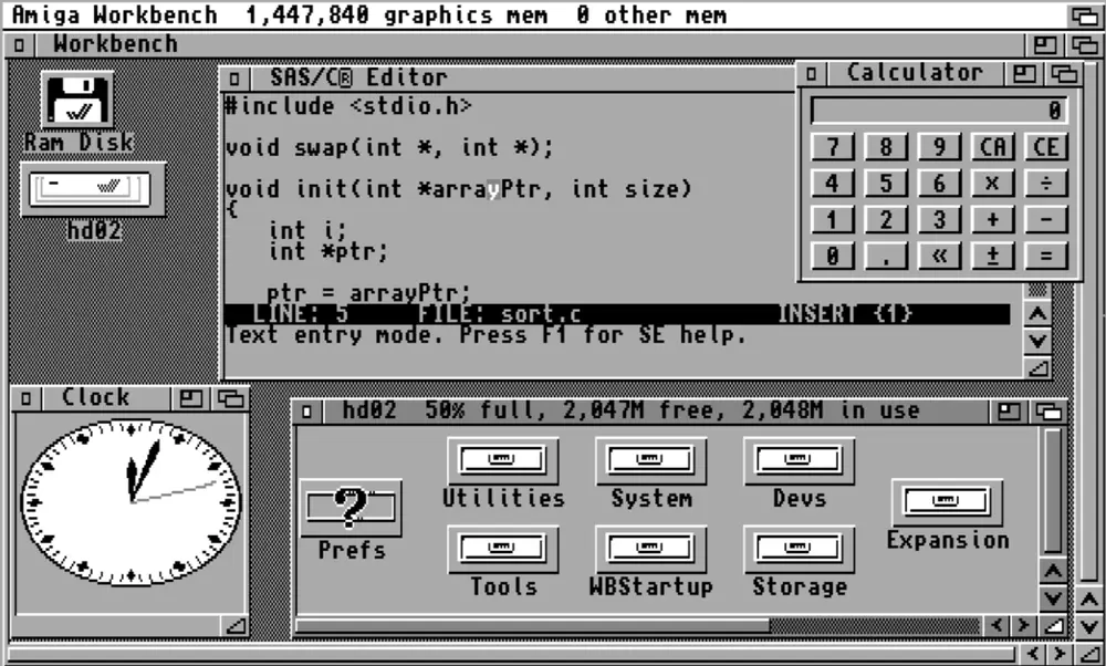 Screenshot of the AmigaOS Workbench 3.1 desktop