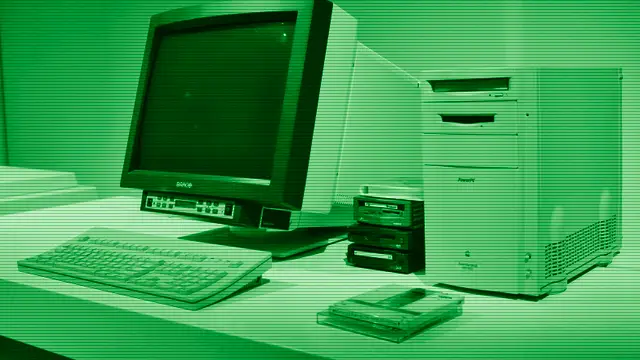 Vintage computer monitor evoking the early days of personal computing