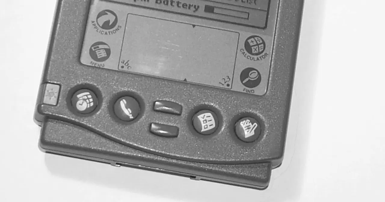3Com PalmPilot Professional PDA with monochrome screen and Graffiti writing area