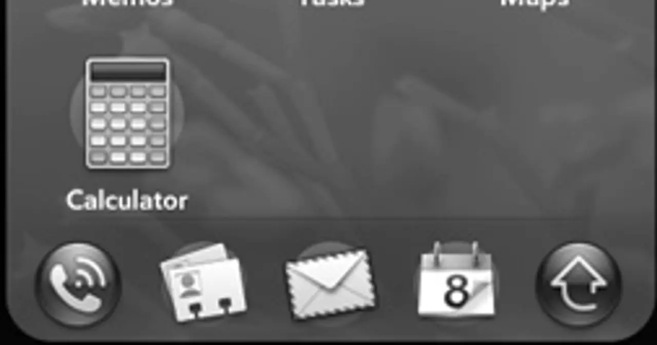 Screenshot of the Palm webOS application launcher in 2009