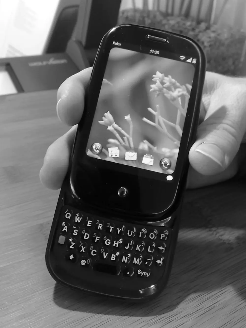 The Palm Pre smartphone, the first device to run webOS