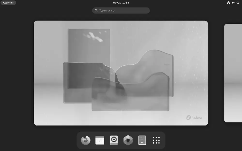 GNOME desktop on Fedora Workstation running on Wayland